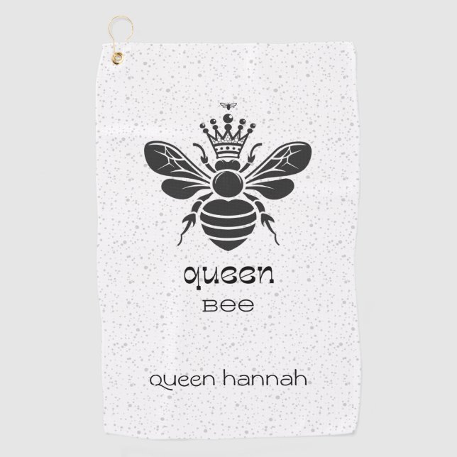 "Queen Bee" Personalisiert  Golfhandtuch (Vorderseite)