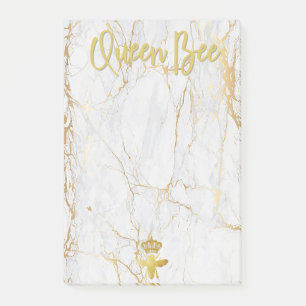 QUEEN BEE Post-It Notes - Goldmarmor-Krone Klebezettel