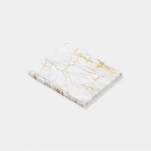 QUEEN BEE Post-it-Notizen - Gold Marmor Biene Kron Post-it Klebezettel