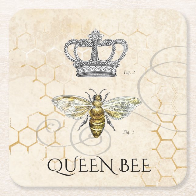 Queen Bee Rechteckiger Pappuntersetzer (Vorderseite)
