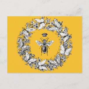 Queen Bee Rettete den Butterfly Kranz Postkarte