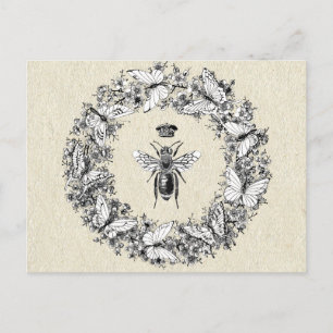 Queen Bee Rettete den Butterfly Kranz Postkarte