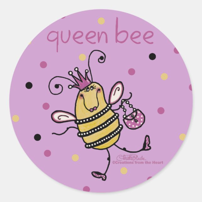 Queen Bee Runder Aufkleber (Vorderseite)