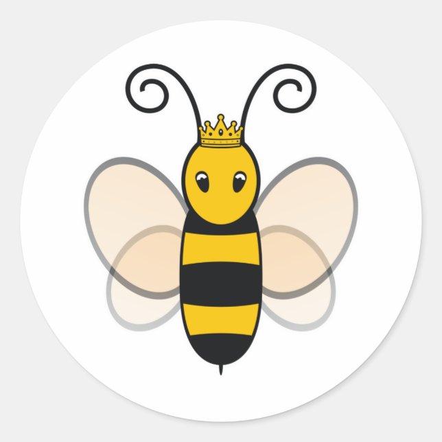 Queen Bee Runder Aufkleber (Vorderseite)