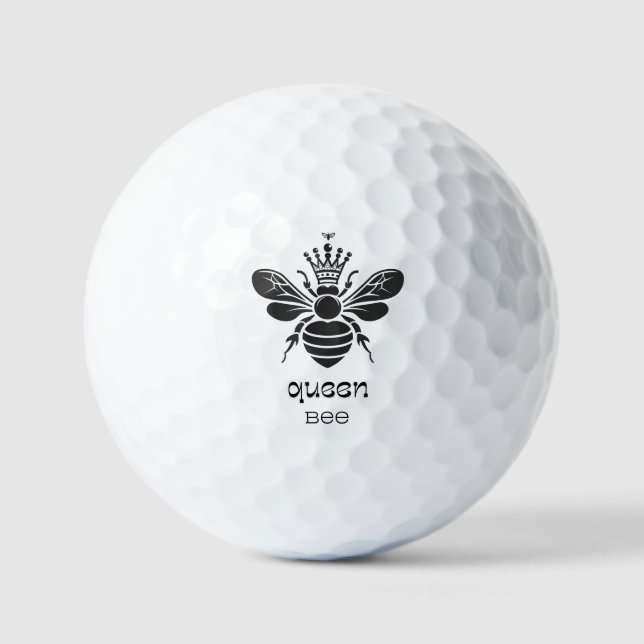 "Queen Bee" Schwarz-Weiß Golfball (Vorderseite)