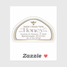 Queen Bee Skep Shaped Honey Skep Jar Label Herz