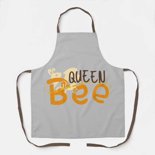 Queen Bee Typografy Schürze (Vorderseite)