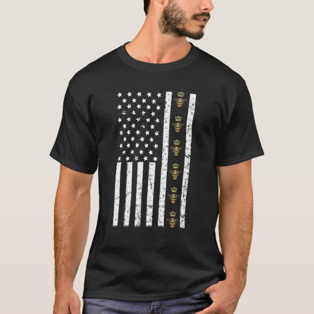 Queen Bee US Flag T-Shirt (Vorderseite)