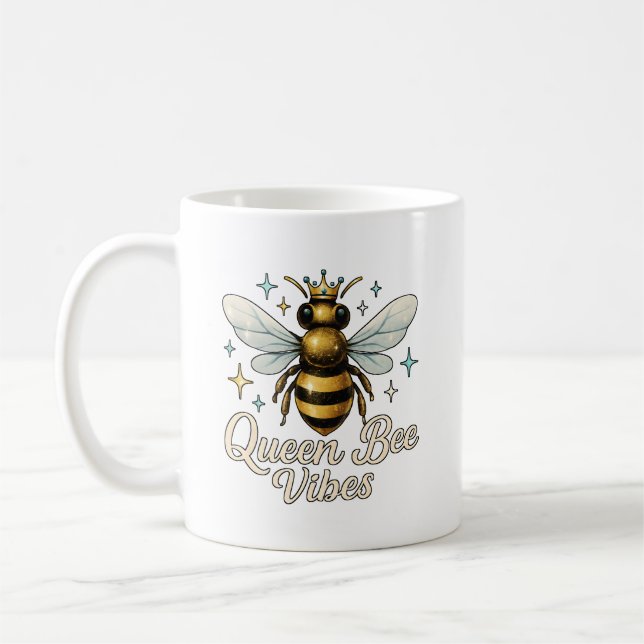 Queen Bee Vibes Gold Crown Kaffeetasse (Links)