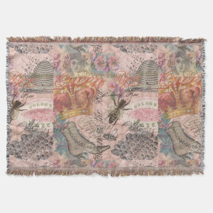 Queen Bee Vintag schöne Collage Decke