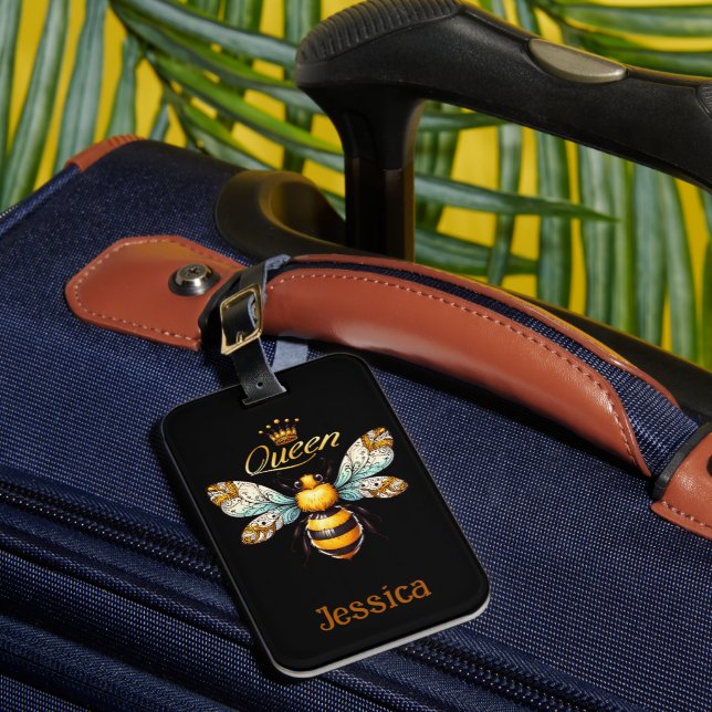 Queen Bee Vintage Personalisiert Gepäckanhänger (Vorderseite Insitu 1)