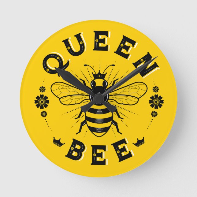 Queen Bee Wall Clock Runde Wanduhr (Vorderseite)