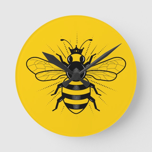 Queen Bee Wall Clock Runde Wanduhr (Vorderseite)
