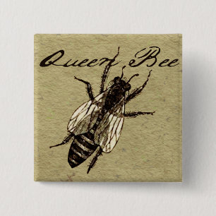 Queen Bee Wildlife Bug Insect Button