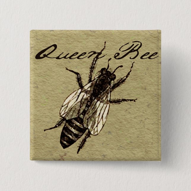 Queen Bee Wildlife Bug Insect Button (Vorderseite)