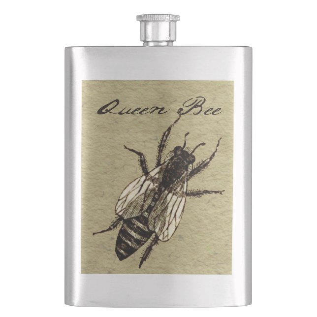 Queen Bee Wildlife Bug Insect Flachmann (Vorderseite)