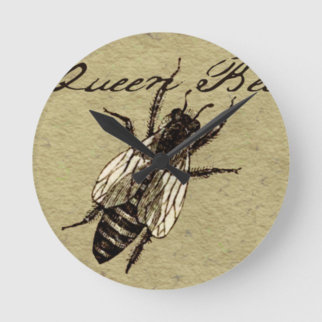 Queen Bee Wildlife Bug Insect Runde Wanduhr (Vorderseite)