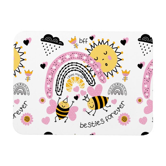 Queen Bees Best Friends Forever Niedliche BESTE FR Magnet (Horizontal)
