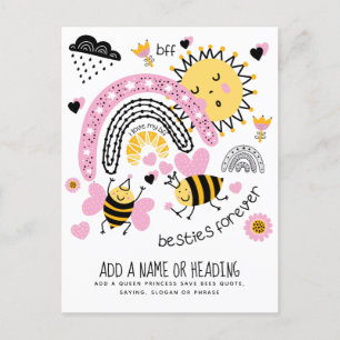Queen Bees Best Friends Forever Niedliche BESTE FR Postkarte