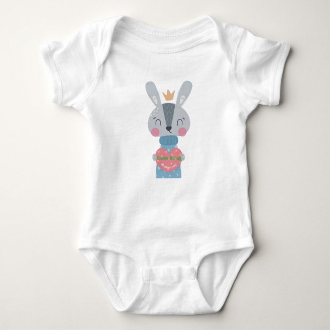 Queen Bunny Baby Jersey Bodysuit Baby Strampler (Vorderseite)
