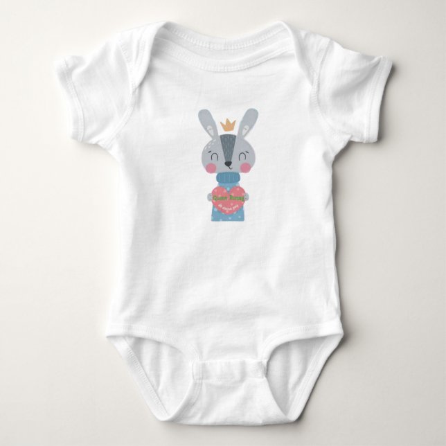 Queen Bunny Baby Jersey Bodysuit Strampler (Vorderseite)