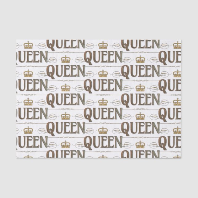 QUEEN Calligraphy Lettering - Elegant Rich Royal Seidenpapier (Vorderseite)