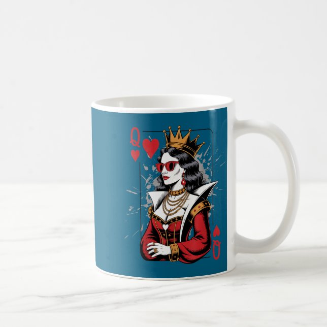Queen Card Hearts Valentines Friends Kaffeetasse (Rechts)