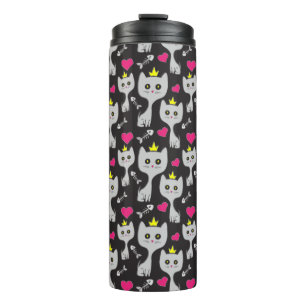 Queen Cat Pattern Thermosbecher