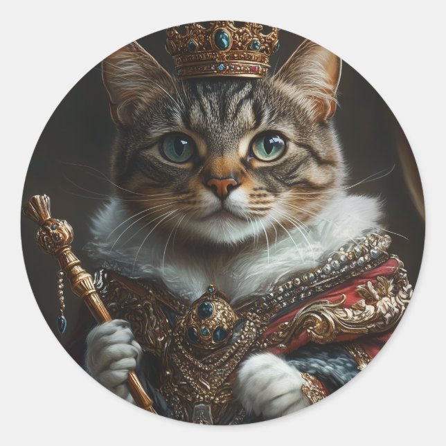 Queen Cat Sticker - Realistisch & besonnen (Vorderseite)