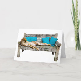 QUEEN CHEETAH BLANK CARD DANKESKARTE