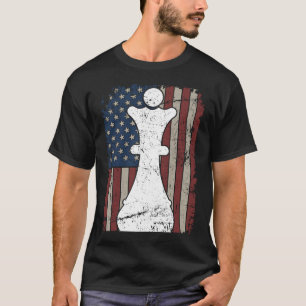 Queen Chess Piece USA Flag Girl Ladys Womens Che T-Shirt