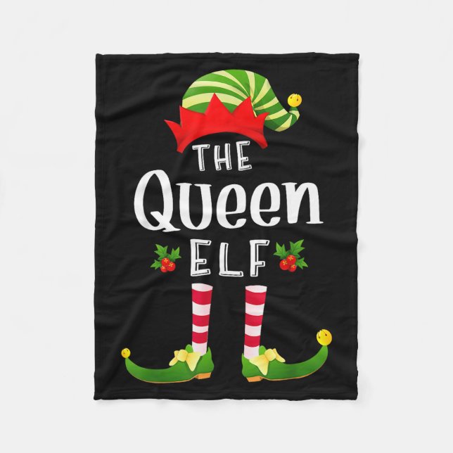 Queen Christmas Elf Matching Pajama X-mas Party  Fleecedecke (Vorderseite)