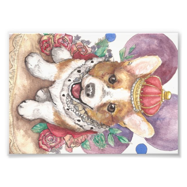 Queen Corgi Fotodruck (Vorne)