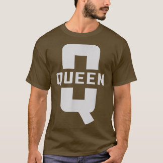 Queen Costume Letter Q Matching Couples Geschenke  T-Shirt