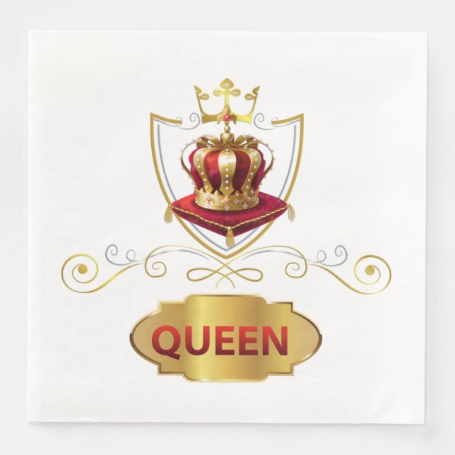 Queen Crown Serviette (Vorderseite)
