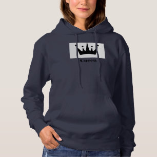 Queen Custom Text Crown Kapuzenpullover NavyBlue S Hoodie