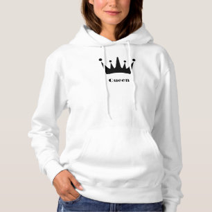 Queen Custom Text Krone Weiße Hoodies Sweatshirts