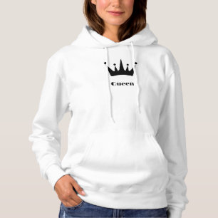 Queen Custom Text Kronen Hoodie Weißer Sweatshirt