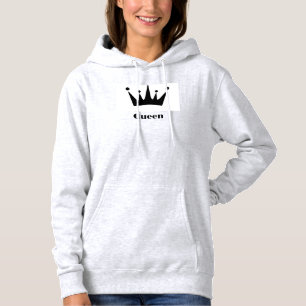 Queen Custom Text Kronenbild Aschfarbene Sweatshir Hoodie
