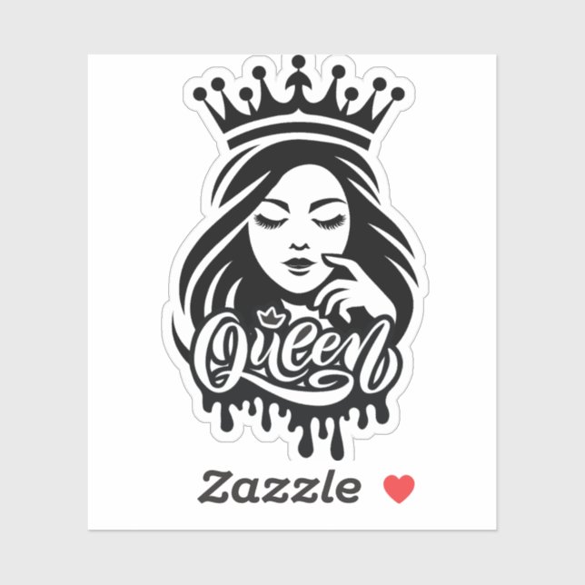 Queen Design – Elegant Royal Crown Aufkleber (Blatt)