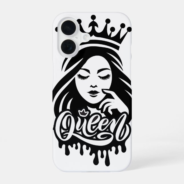 Queen Design – Elegant Royal Crown iPhone 16 Hülle (Rückseite)