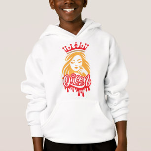 Queen Design – Elegante königliche Kronentypografi Hoodie