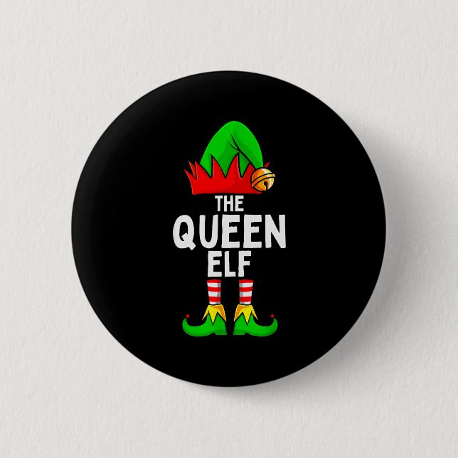 Queen Elf Matching Family Christmas Women  Button (Vorderseite)