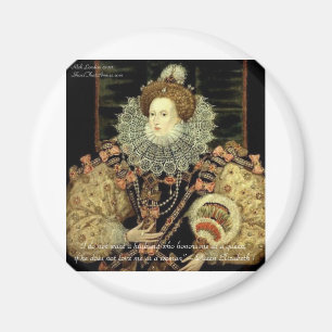 Queen Elizabeth 1 Liebe/Ehre Liebe Zitat Geschenke Magnet