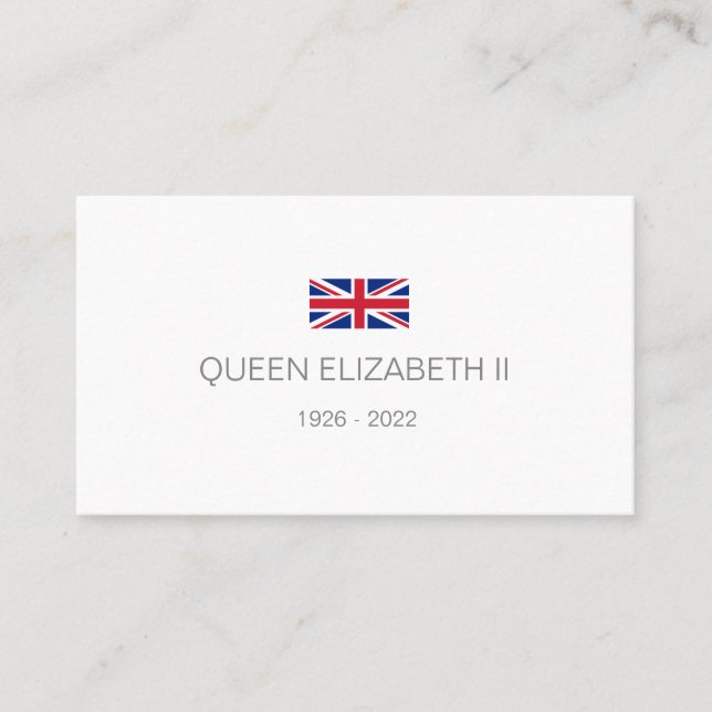 Queen Elizabeth 2. Visitenkarte (Vorderseite)