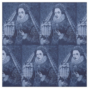 Queen Elizabeth I in blue print Stoff