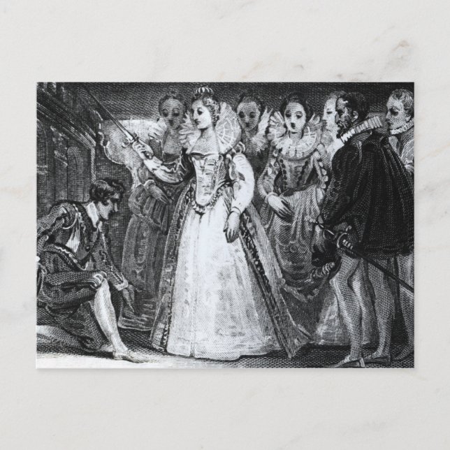 Queen Elizabeth I Knighting Francis Drake Postkarte (Vorderseite)