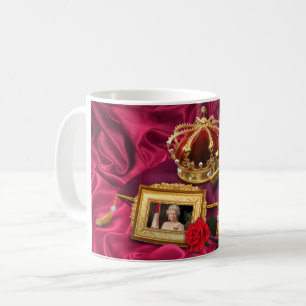 Queen Elizabeth II Crown & Picture Coffee Tasse