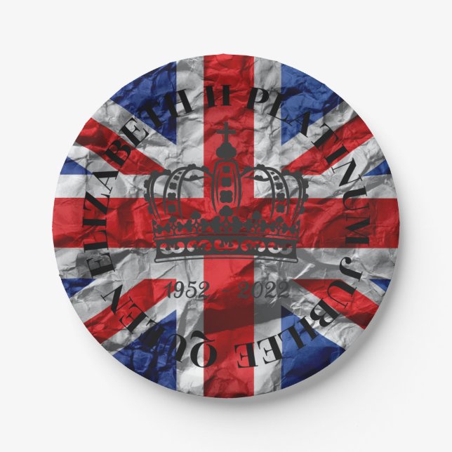 Queen Elizabeth II Platinum Jubilee Papierplatte Pappteller (Vorderseite)