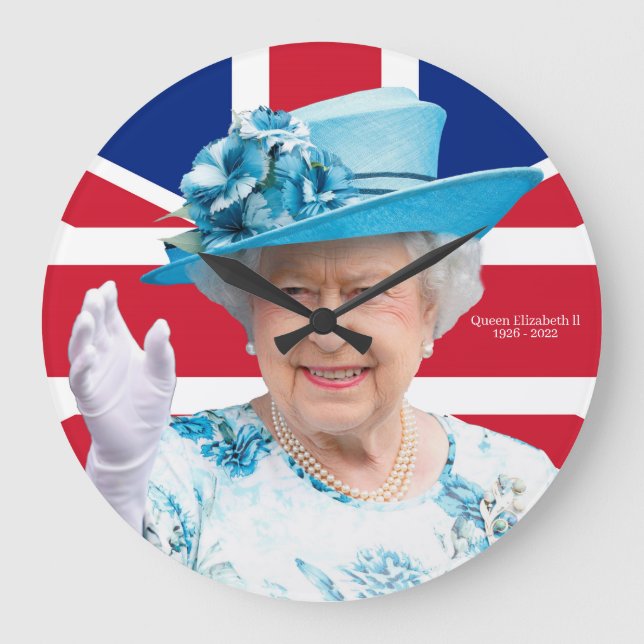 Queen Elizabeth ll Große Wanduhr (Vorderseite)